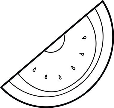 recommend clip art: Simple line art of a melon slice capturing the essence of freshness and simplicity
                    