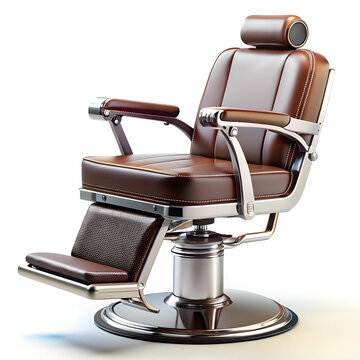 recommend clip art: 3d render of vintage barber chair on a white background