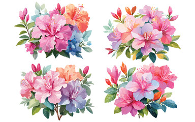 Watercolor Azalea flower Clipart