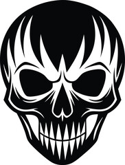 Obraz premium Minimalist skull design with gothic accents for a dramatic and mysterious vibe 