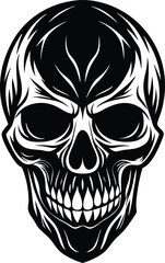Fototapeta premium Subtle and refined skull silhouette ideal for minimal art enthusiasts 