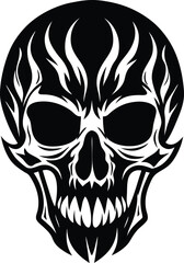 Obraz premium Sleek minimal skull silhouette ideal for minimalist graphic projects 