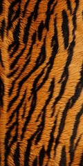 Tiger skin close-up texture flat lay background