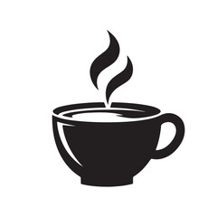 Coffee cup  silhouette icon and tea cup logo, symbols vector illustration silhouette image template.eps 10.