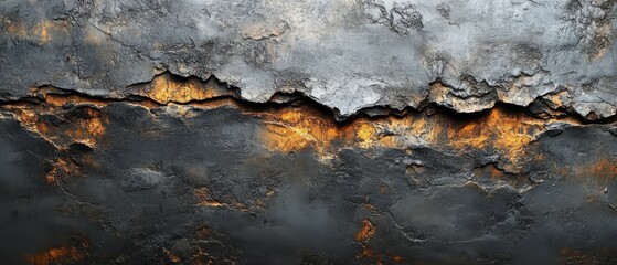 Rustic Concrete Texture: Dark Gray and Orange Accents 