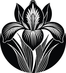 Obraz premium Elegant iris flower in a minimalist vector style perfect for modern designs and art pieces 