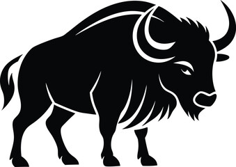 Fototapeta premium minimal buffalo silhouette vector with a focus on simplicity and strength