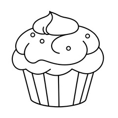 coloring book, coloring, outline, line, cute, funny, drawing, icon, illustration, vector, black, cover book, book, cartoon, cupcake, cake, food, dessert, birthday, muffin, bakery, baked, snack, delici