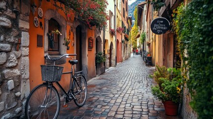 France's Annecy buildings, bicycle-friendly European streets, and European old town architecture