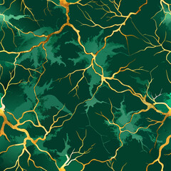 Emerald Green Marble with Gold Veins  Seamless Luxury Texture