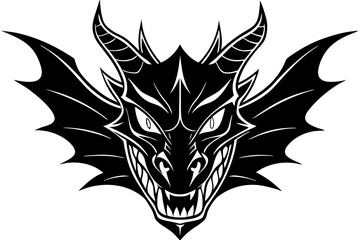 Dragon Face  silhouette vector illustration