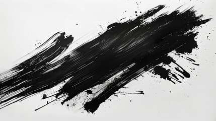 Aggressive Artistry: Bold Diagonal Strokes of Black Ink