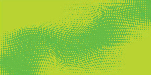 Dots halftone green color pattern gradient texture with technology digital background. Dots pop art comics with nature graphic design.