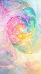 Fototapeta premium Watercolor swirls in pastel colors with a light background and soft lighting, conveying the water color style