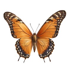 Fototapeta premium Orange butterfly, isolated on white background.