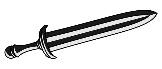 Single greatsword isolated on white background. Vector illustration editable and scalable EPS file, easy to print. Graphic black and white flat silhouette design. For logos, icons, emblems, etc