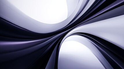 Abstract curved lines in shades of purple and white creating a dynamic flow