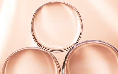 Abstract transparent glass spheres, 3d rendering.