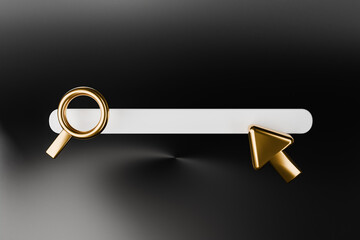 3D render of search bar and cursor for website