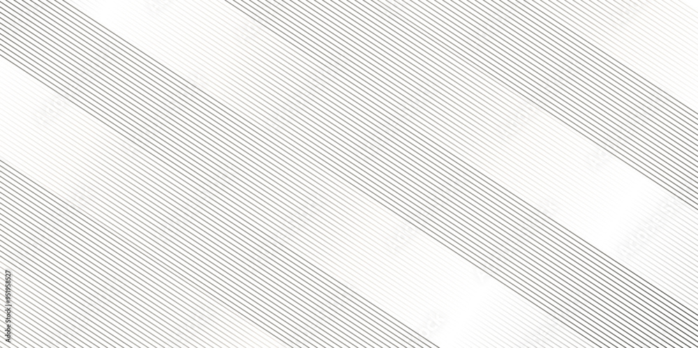 Wall mural Vector tech Abstract thin black and white gradient silver stripe diagonal line vector carve wave minimal texture. vector illustration monochrome stripe pattern technology web graphic design.