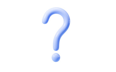 Cartoon question mark, faq problem solution symbol, 3d rendering.