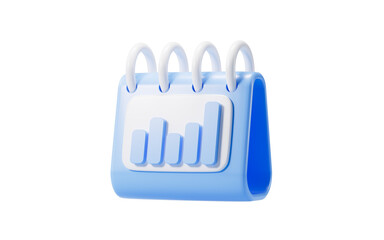 Cartoon financial data chart, bar graph, line chart and pie, 3d rendering.