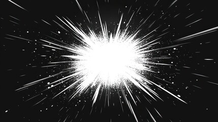 Obraz premium Abstract White Explosion on a Black Background