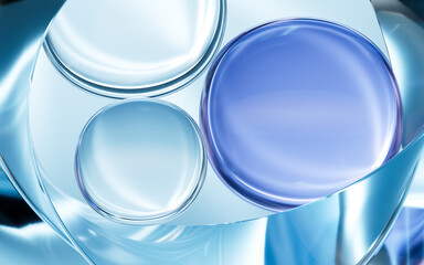 Abstract transparent glass spheres, 3d rendering.