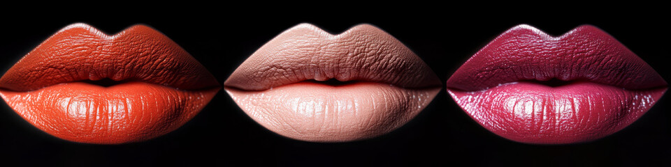 Fototapeta premium High Contrast Lips in Metallic and Glossy Shades