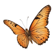 Fototapeta premium Orange butterfly, isolated on white background.