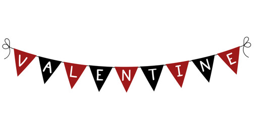 Fototapeta premium bunting banner, valentine banner, pennant flag banner, happy valentines day banner flag, valentine decoration element, valentine bunting banner, valentine bunting pennant banner flag element, birthday