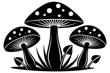 mushrooms vector illustration silhouette