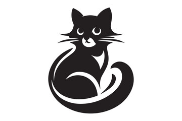 Cartoon Cat Illustration, simple vector art style