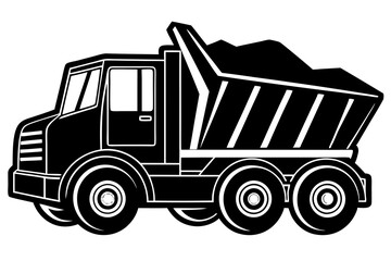 Dump Truck Silhouette Vector Illustration