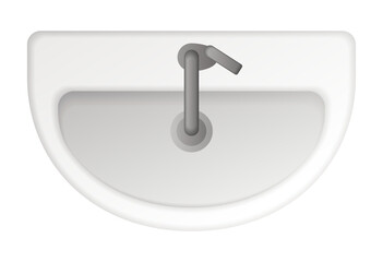 Interior furniture top view. Element for bathroom. Floor plan, view from above. Furniture store. Icon of interior. Isolated vector illustration