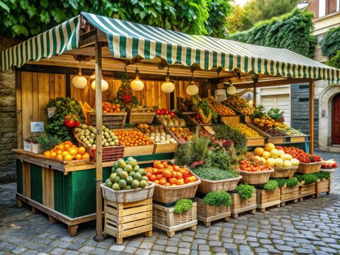 * Expertly styled setup, emphasizing the authenticity and uniqueness of the market stand