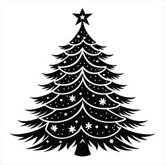 Fototapeta premium Christmas tree silhouette vector