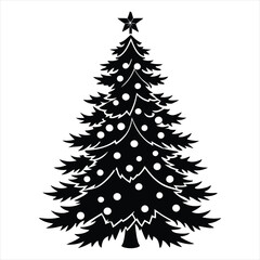 Fototapeta premium Christmas tree silhouette vector