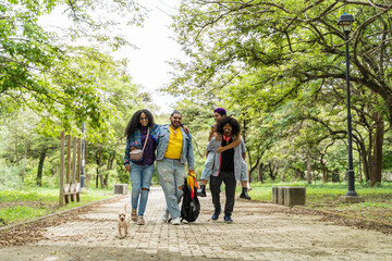 Obraz premium LGBTQ people walking with their pet
