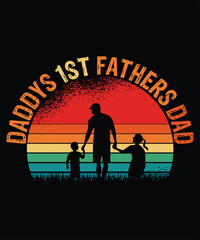 Fototapeta premium Daddys 1st Fathers Dad Happy Father's day shirt print template Typography design