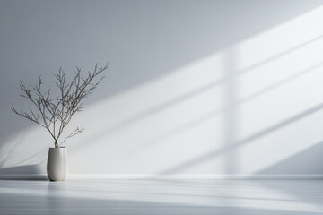 Minimalist room interiors with minimal furniture and decor in neutral colors. Residential interior deign concept image with large copyspace.