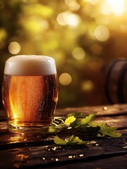 Close-up of Beer Glass Toasting in a Lively Festival Atmosphere, Capturing the Joy of the Moment