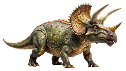 Obraz premium Triceratops isolated on white background as transparent. PNG