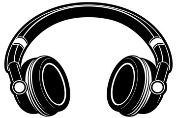 Headphone Icon Vector Line Art Silhouette  Minimalist Audio Headset Illustration