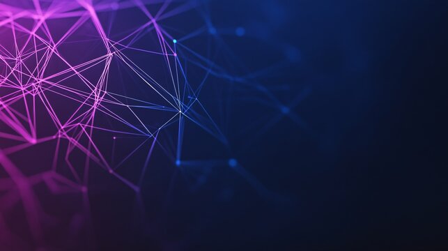 Abstract digital network with purple and blue lines creating a futuristic look.