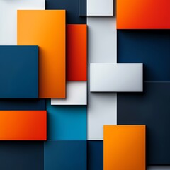Fototapeta premium Abstract geometric background with overlapping colorful squares.