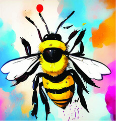 bee and color paint