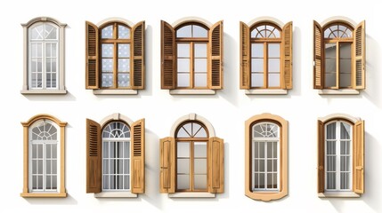 Obraz premium A collection of windows with different styles and sizes
