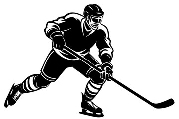 hockey player silhouette vector illustration