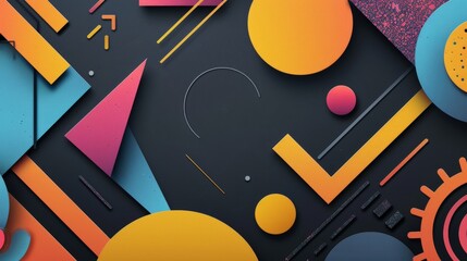 A colorful abstract background with shapes and circles